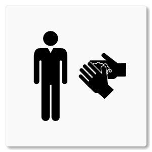 WC muži, 80x80mm, bílá, Nevada